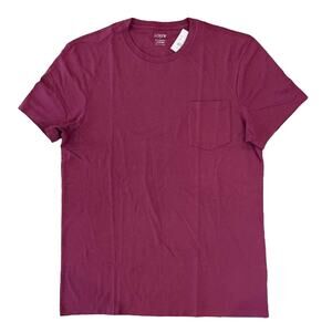 NWT J. Crew Men's Crushed Beet Red Slim Washed Jersey Pocket Tee - SIZE XL